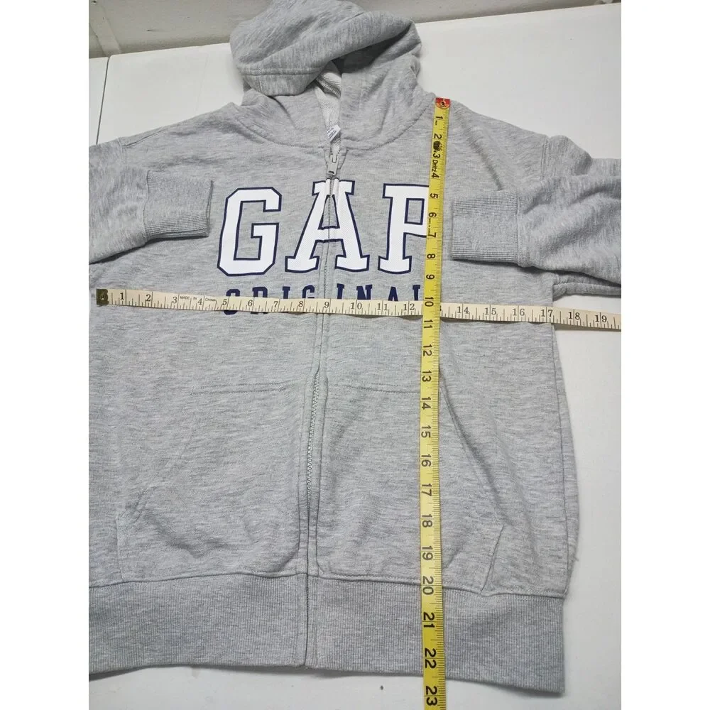 Gap Kids Original Hooded Sweatshirt Youth Sz 14/16 Grey Zip Front Long Sleeve